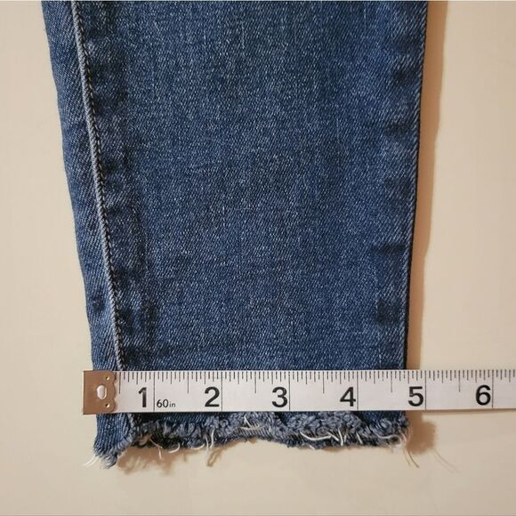 Sneak Peek Mid-Rise Distressed Patch Skinny Blue Jeans - Picture 8 of 13